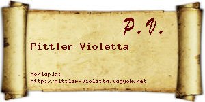 Pittler Violetta névjegykártya